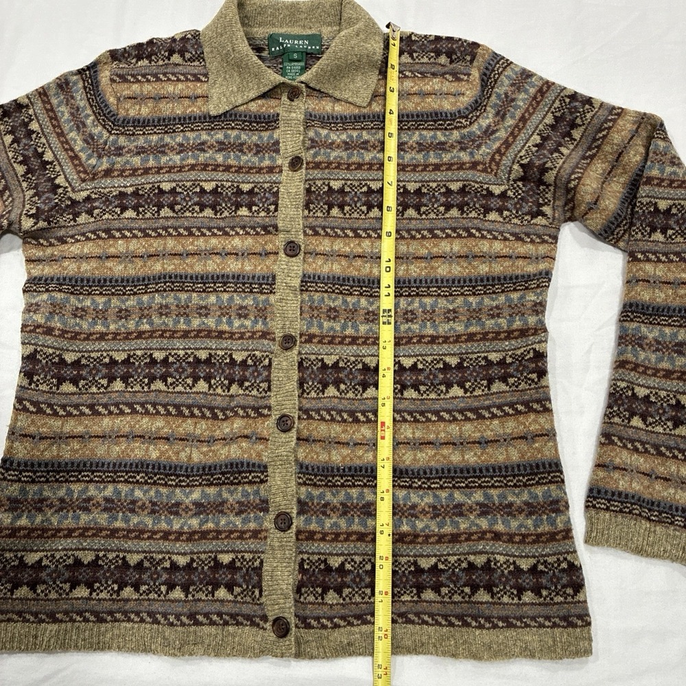 Vintage Lauren Ralph Lauren Western Country Nordic Knit Sweater Small 100% Wool - Picture 9 of 13